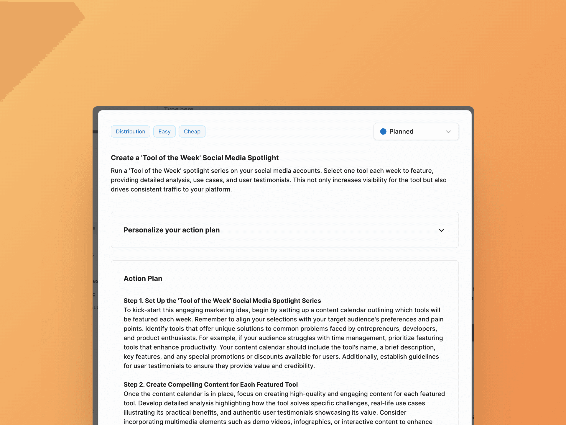 Content plan of FounderPal