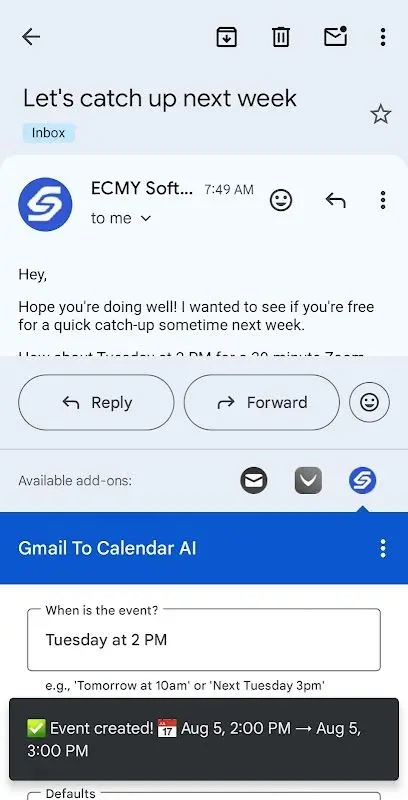 Gmail To Calendar AI screenshot 2
