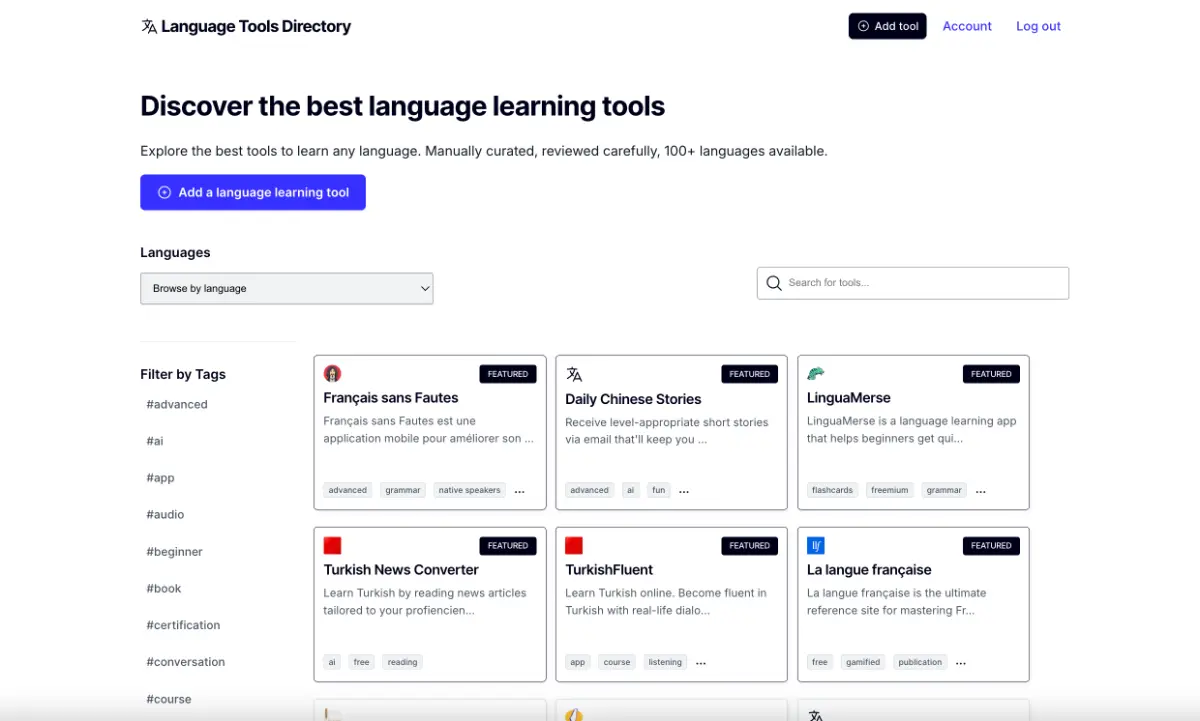 Language Tools Directory screenshot 2