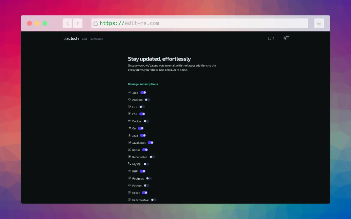 libs.tech screenshot 2