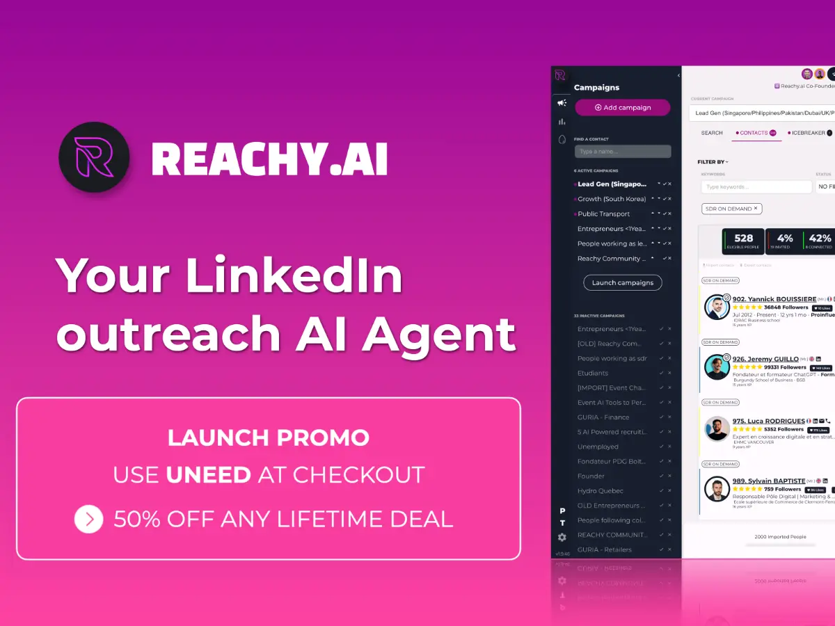 Reachy.ai screenshot 2