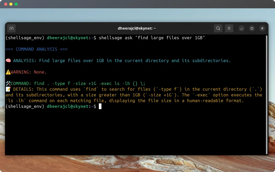 Shellsage screenshot 2