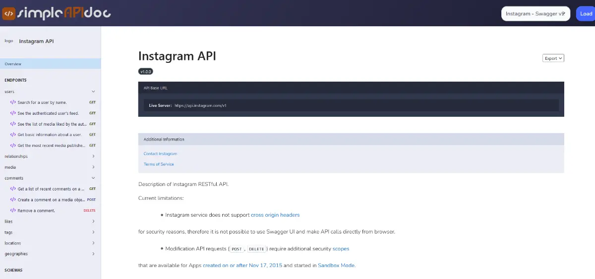 SimpleAPIDoc screenshot 2