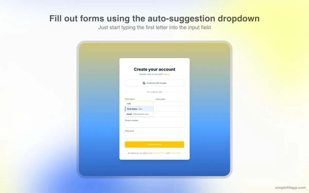 SimpleFill - Auto Form filler screenshot 2
