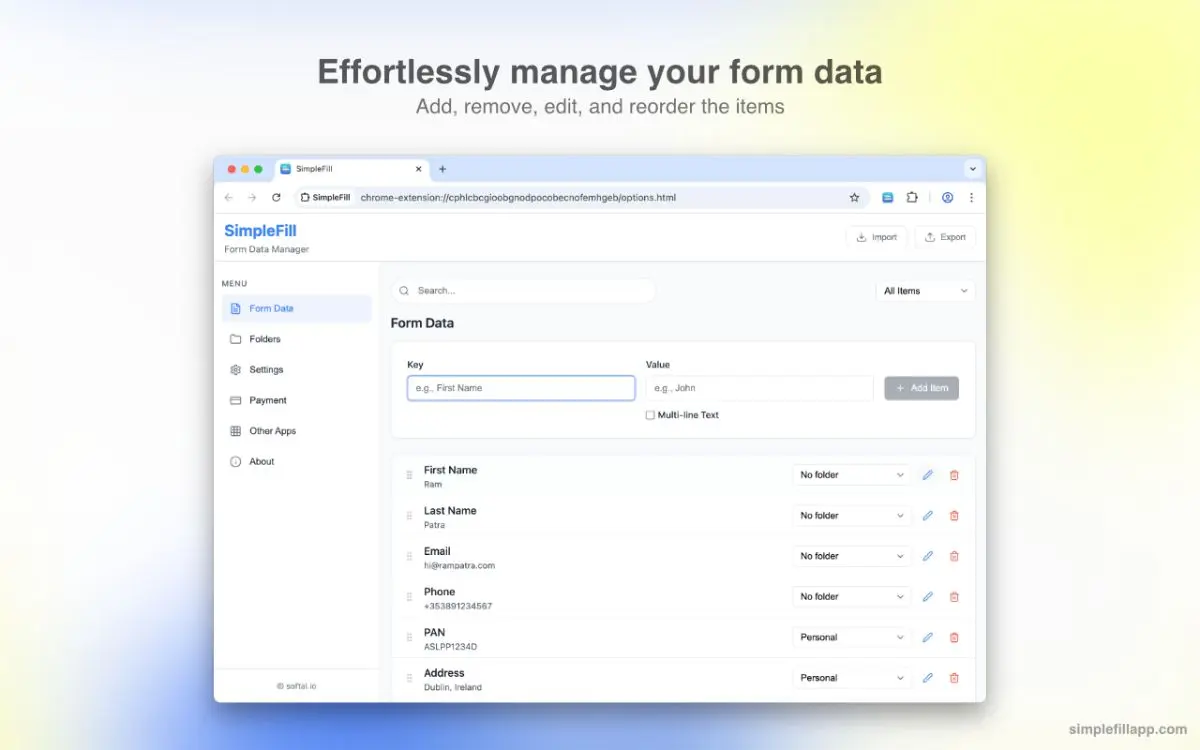 SimpleFill - Auto Form filler screenshot 4