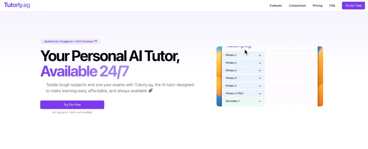 Tutorly.sg screenshot 1
