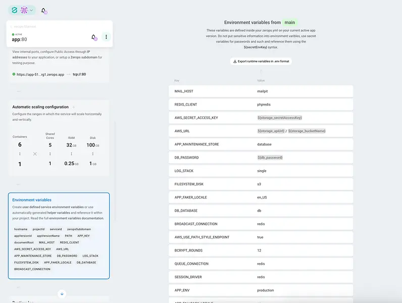 Zerops screenshot 4