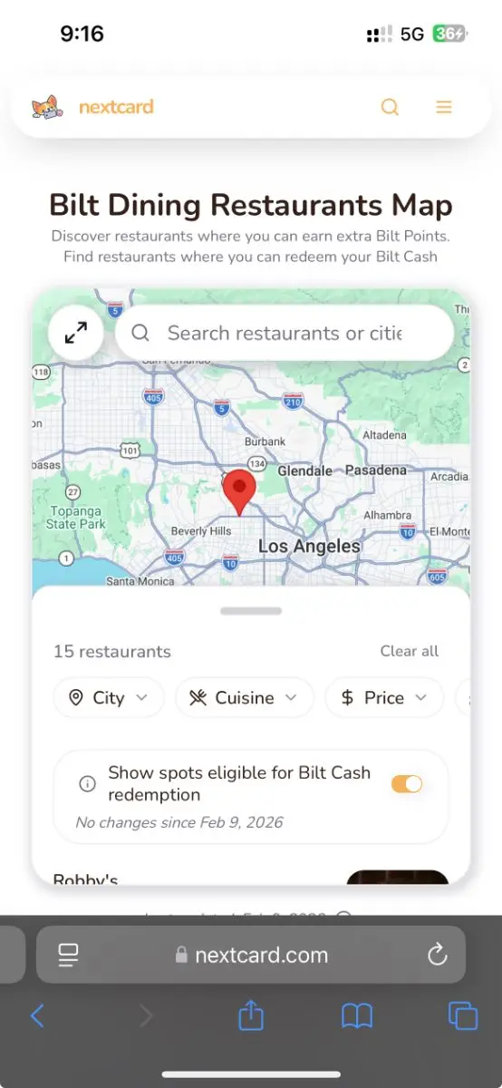 Bilt Dining Restaurants Map screenshot 2