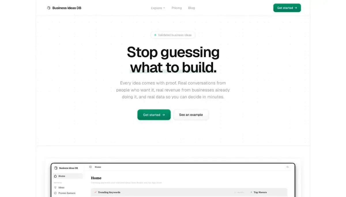 Business Ideas DB screenshot 1