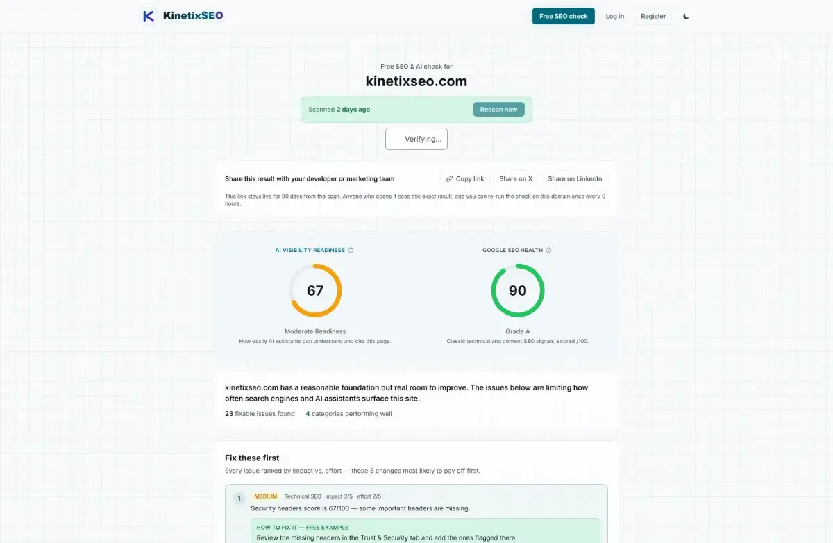 KinetixSEO screenshot 2