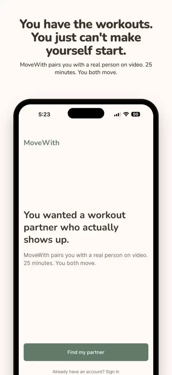 MoveWith - Live Workout Partners screenshot 2