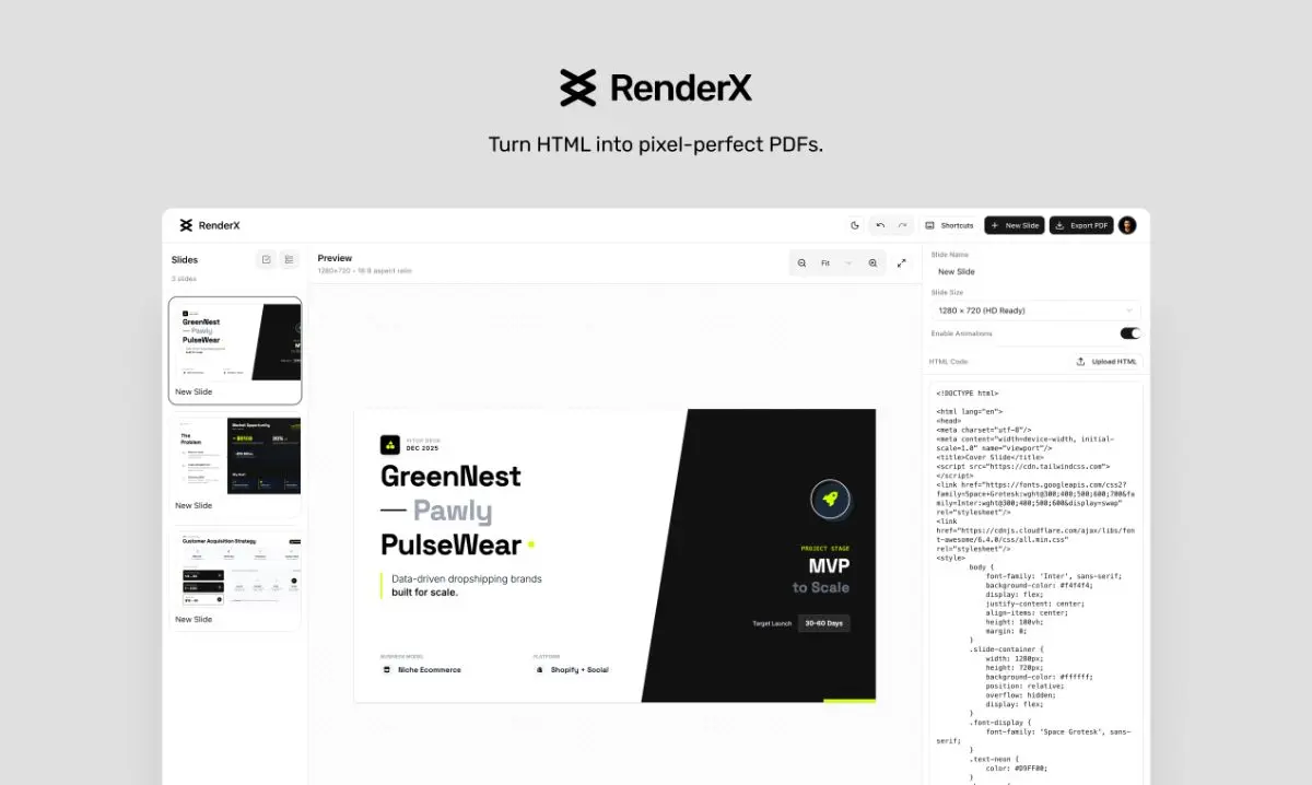 RenderX screenshot 1