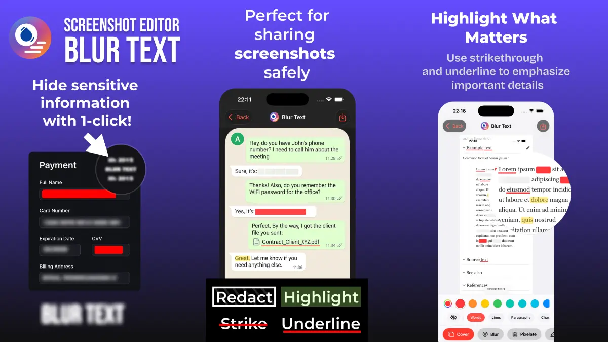 Screenshot Editor - Blur Text screenshot 2