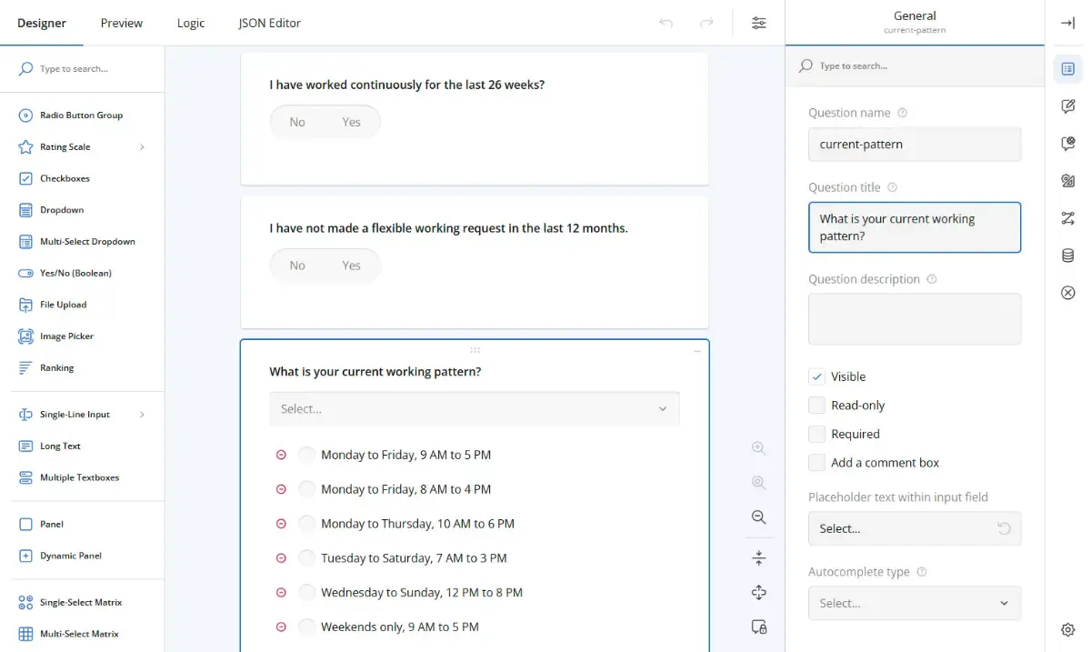 SurveyJS screenshot 3