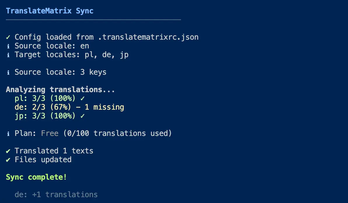 TranslateMatrix screenshot 3