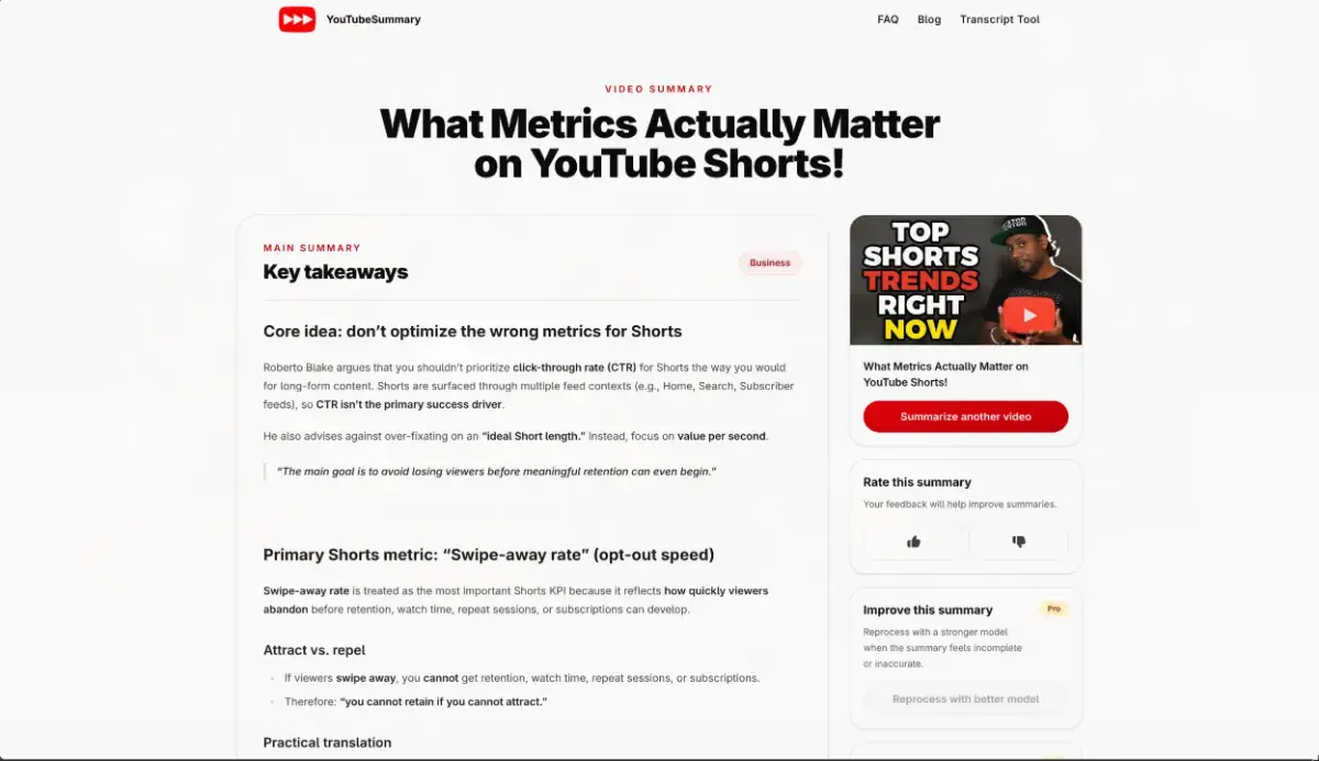 Youtube Summary screenshot 2