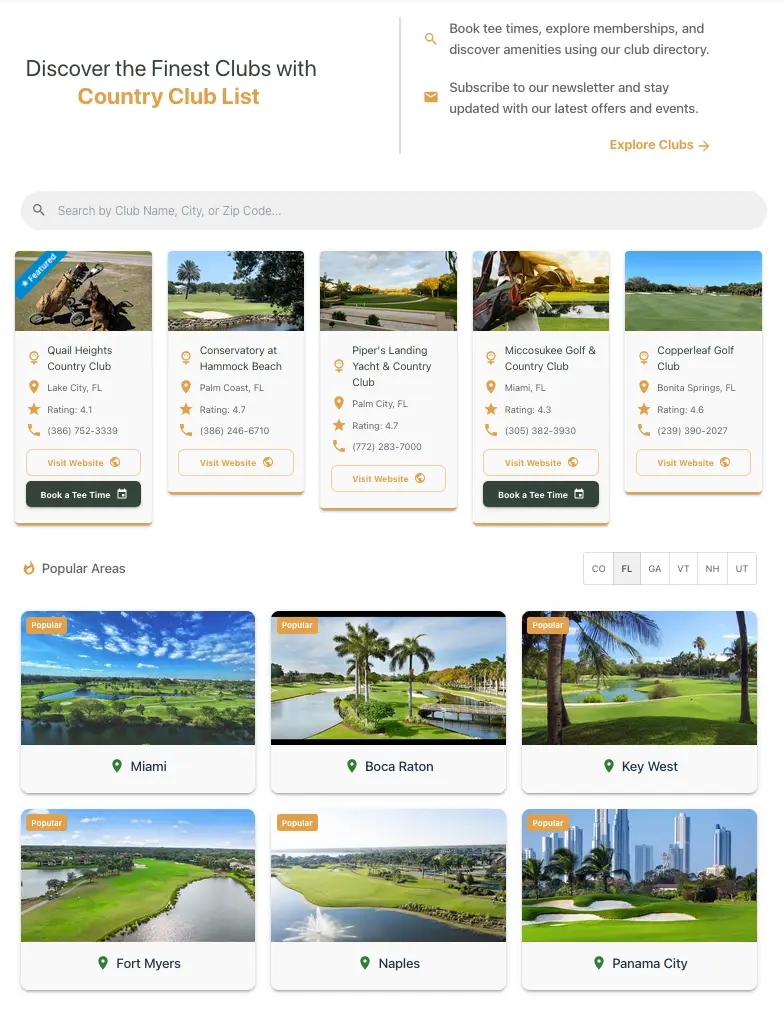 Country Club List screenshot 1
