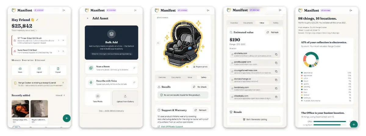 Manifest: Home Inventory App screenshot 1