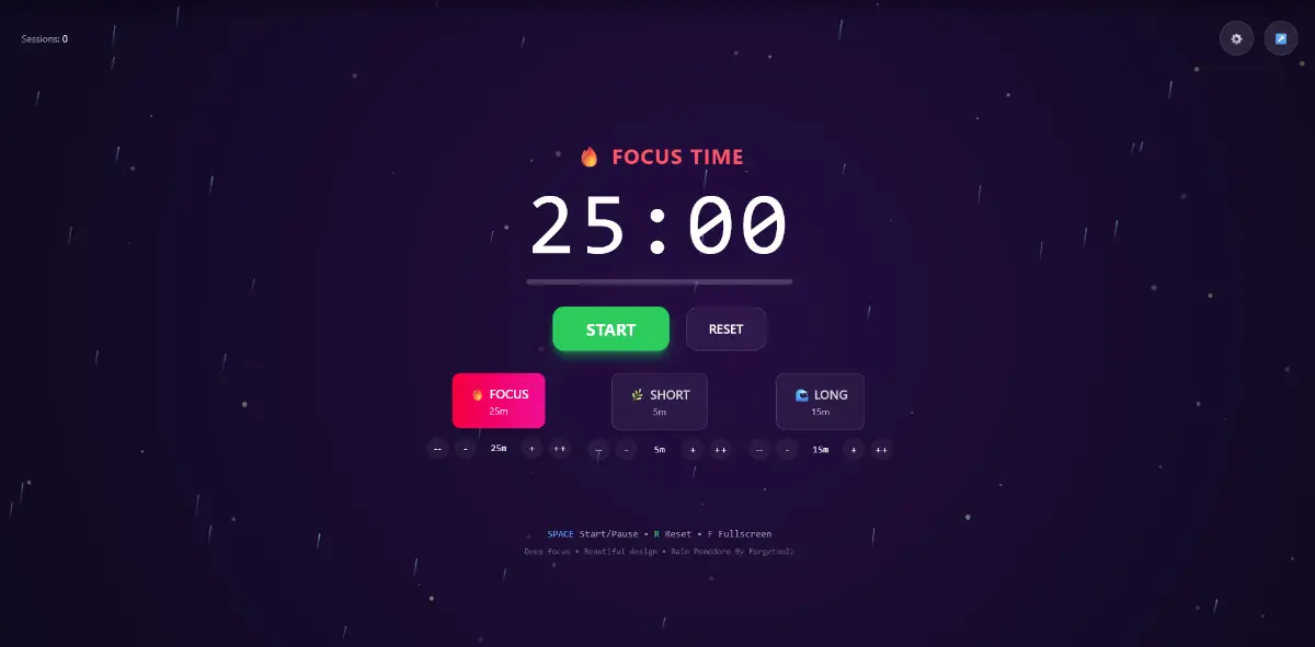 Rain Pomodoro screenshot 1