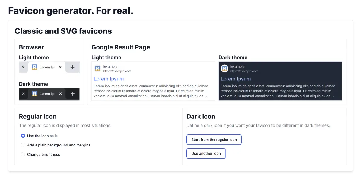 RealFaviconGenerator screenshot 1