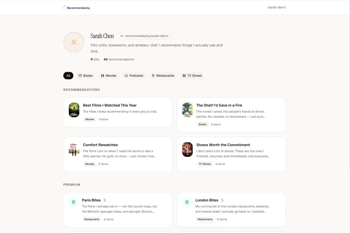 recommendedby screenshot 1