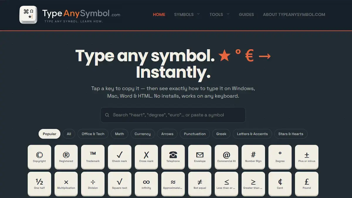 TypeAnySymbol screenshot 1