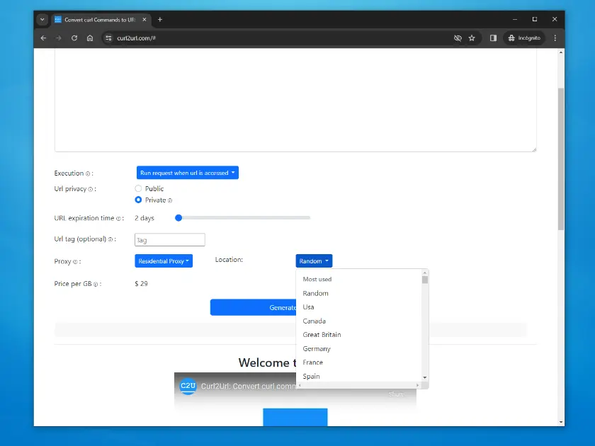 Curl2Url product image