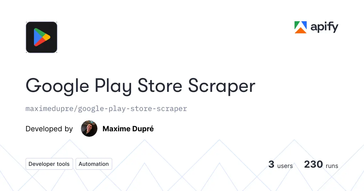 Google Play Store Scraper product image